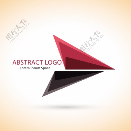 三角形抽象标志logo模板