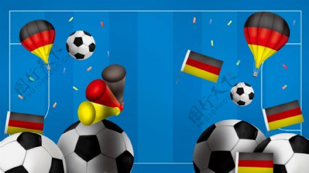 清新世界杯卡通背景素材