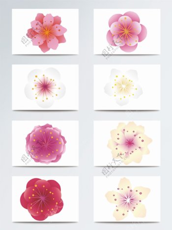 创意抽象樱花桃花图案