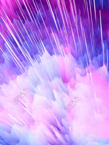 全原创粉紫色水彩风放射状镭射渐变背景