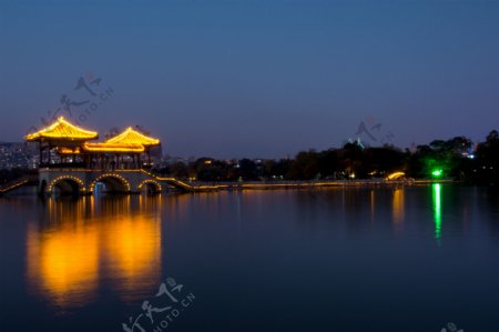 惠州西湖夜晚景色