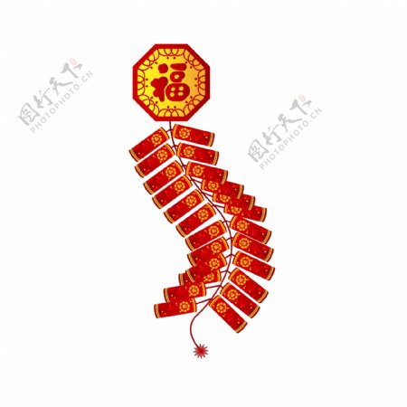 过年红色欢庆春节鞭炮可商用矢量元素