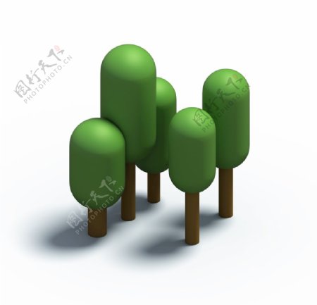 创意绿色森林高端等轴3D立体