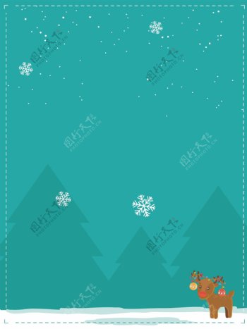 圣诞节麋鹿海报背景