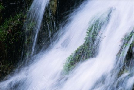 瀑布水源美丽大自然美景