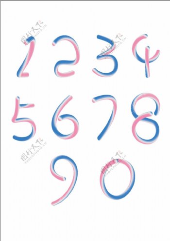 立体数字彩色阿拉伯字母