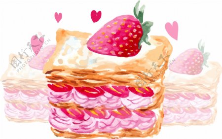 唯美草莓蛋糕元素