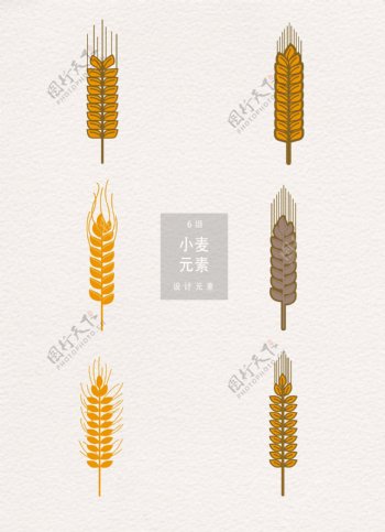 创意手绘小麦设计元素