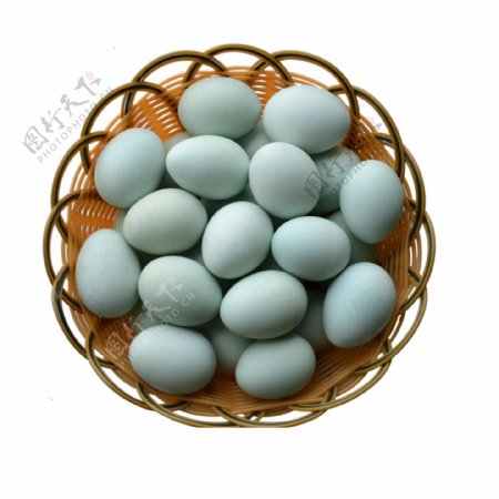 鸡蛋鸭蛋俯视图动物卵生食物餐饮生命奇迹竹篮竹筐