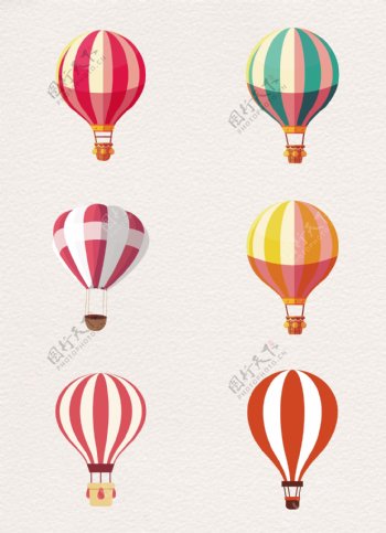空中美丽热气球矢量设计