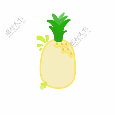 手绘卡通菠萝水果对话框边框可商用元素