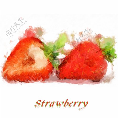 手绘草莓原创商用元素