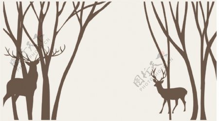 树干鹿森林鹿