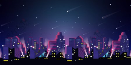 城市新年夜景背景素材
