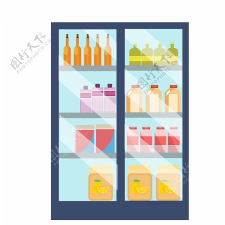 扁平化超市冷冻柜和饮料设计