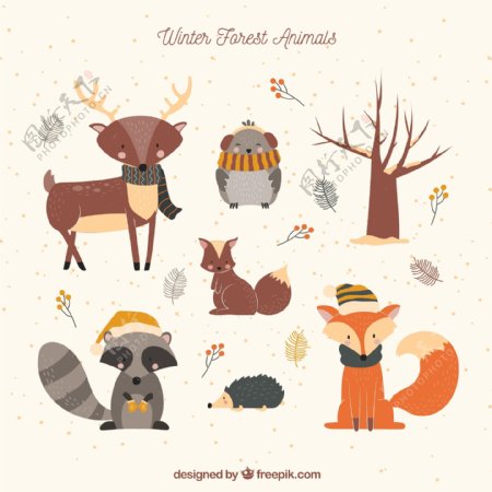 6款创意冬季森林动物