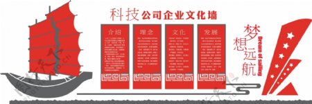 红色中式镂空企业微立体文化墙雕刻墙立体墙