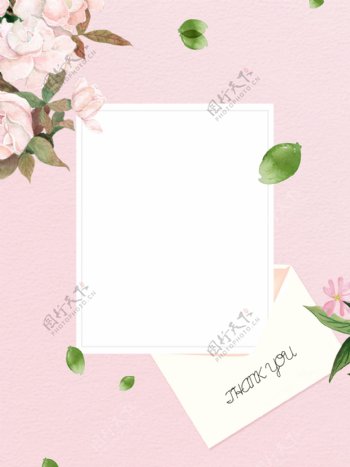 感恩节母亲节玫瑰花瓣礼盒信封广告展板背景