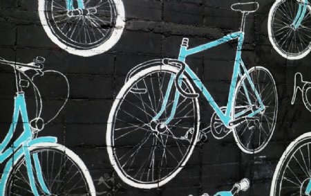 自行车涂鸦墙
