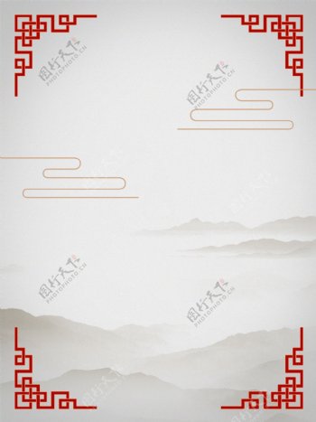 中国风边框云纹背景