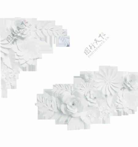 白色质感花朵装饰素材