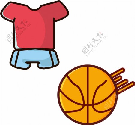 MEB可爱卡通篮球球衣AI素材