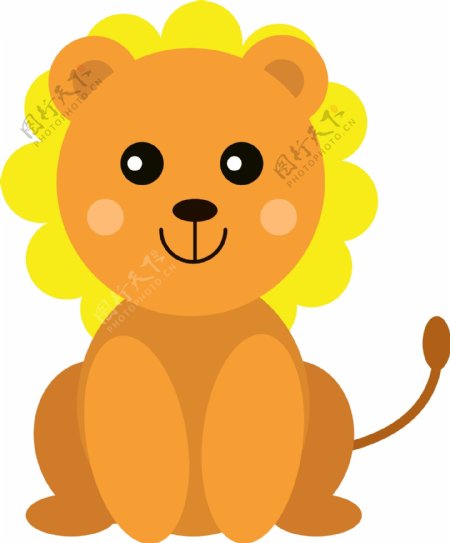 狮子可爱儿童插图矢量
