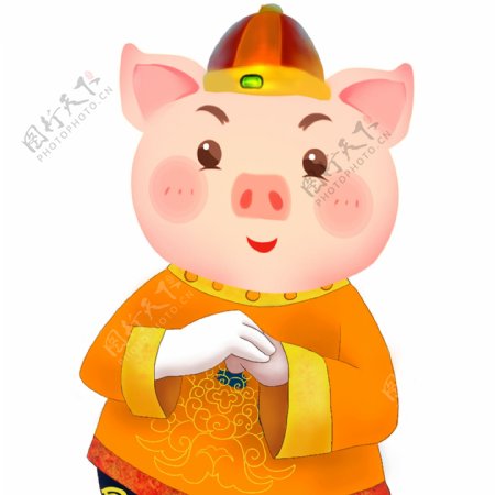 中国风拜年猪猪插画元素设计