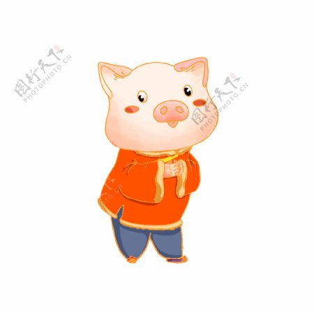 恭喜发财中国风拜年猪猪设计