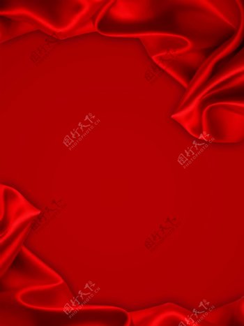 纯原创红色丝绸布料质感背景