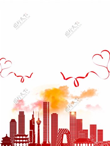彩绘中国风房地产背景设计