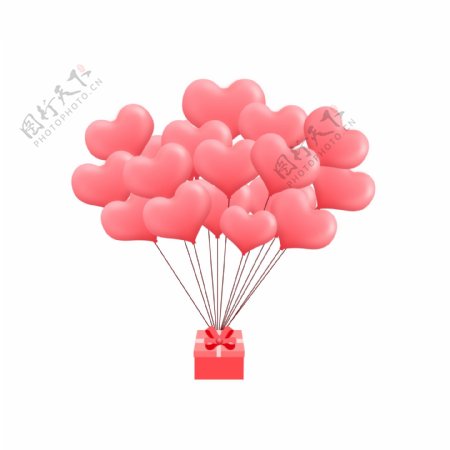 情人节红色的气球礼物