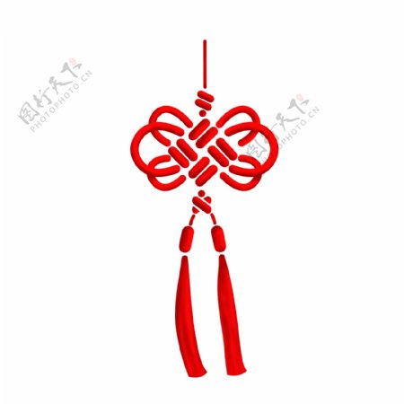 中国结传统红色四方结吊饰