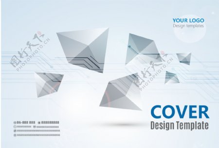 简洁立体三角企业封面设计