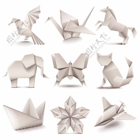 纸张折叠纸折纸折叠千纸鹤动物折纸卡通动物
