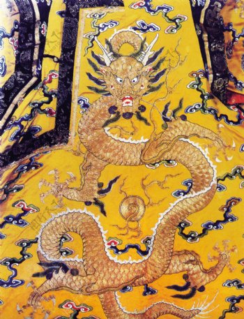 中式龙袍元素布纹贴图