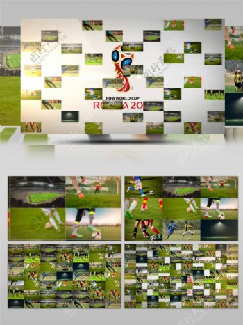 世界杯宣传图片汇聚logo演绎ae模板