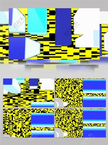 酷炫简约黄色蓝色色块组合视频素材
