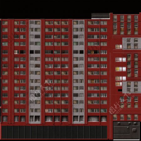 3d渲染红色大楼模型下载