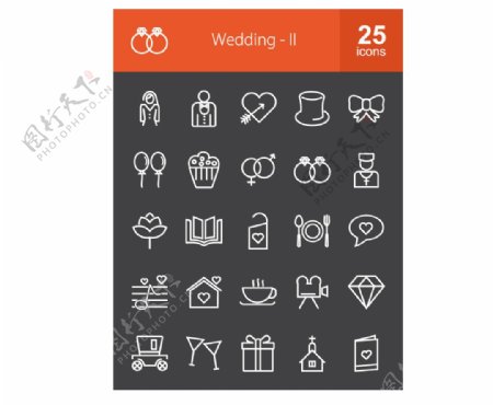 25款婚礼元素图标