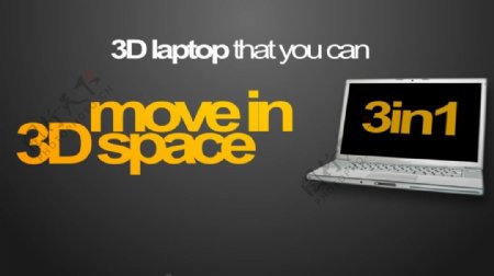 笔记本电脑3d特效视频素材