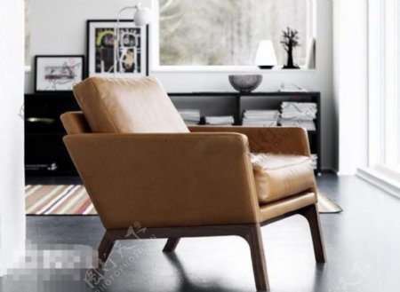 优雅简约大气简欧风格单人沙发素材