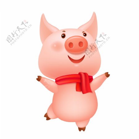 可爱2019猪形象元素设计