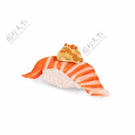 手绘美食日料海鲜三文鱼寿司元素2
