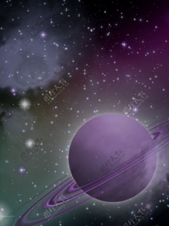 紫色宇宙星空星球绚丽背景