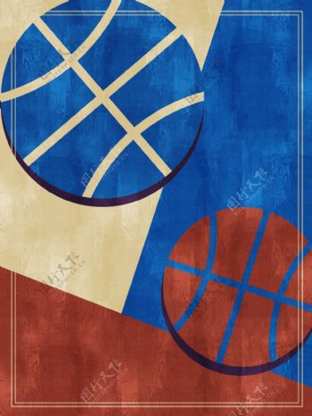 卡通篮球队体育运动背景