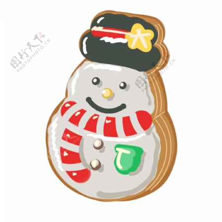 雪人圣诞姜饼的材料和插图