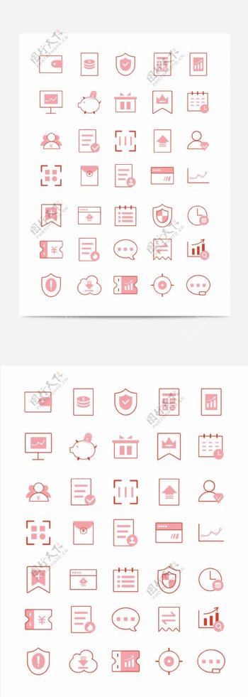 红色金融app理财类ui矢量icon图标