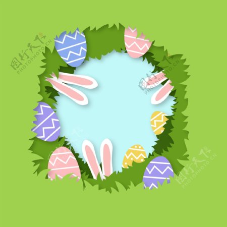 复活节彩蛋兔子钟草可爱