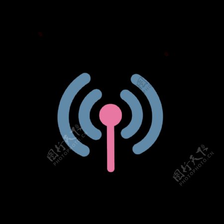 蓝粉色无线信号标识
